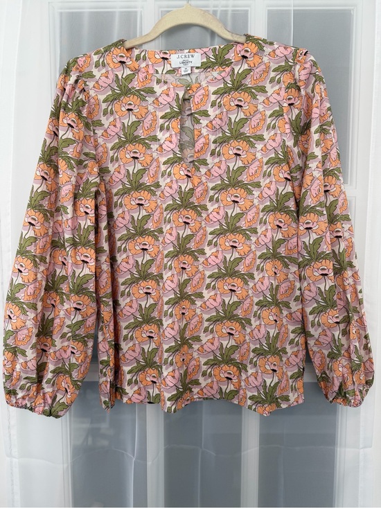 J. Crew Tops - J.Crew Liberty Floral Cotton Popover Blouse Medium